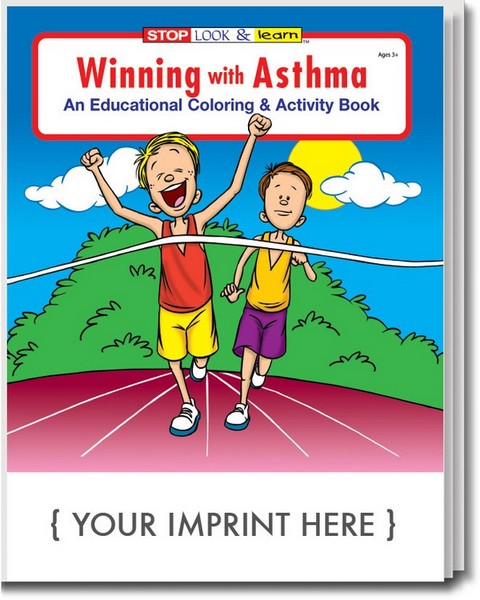 CS0385 Winning with Asthma Coloring and Activity BOOK with Custom Impr